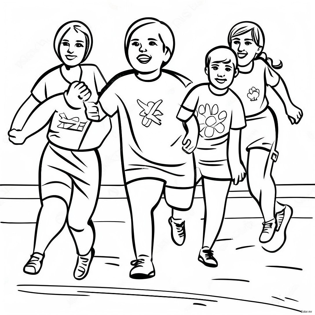 Athletes Competing In The Special Olympics Coloring Page 63940 52896