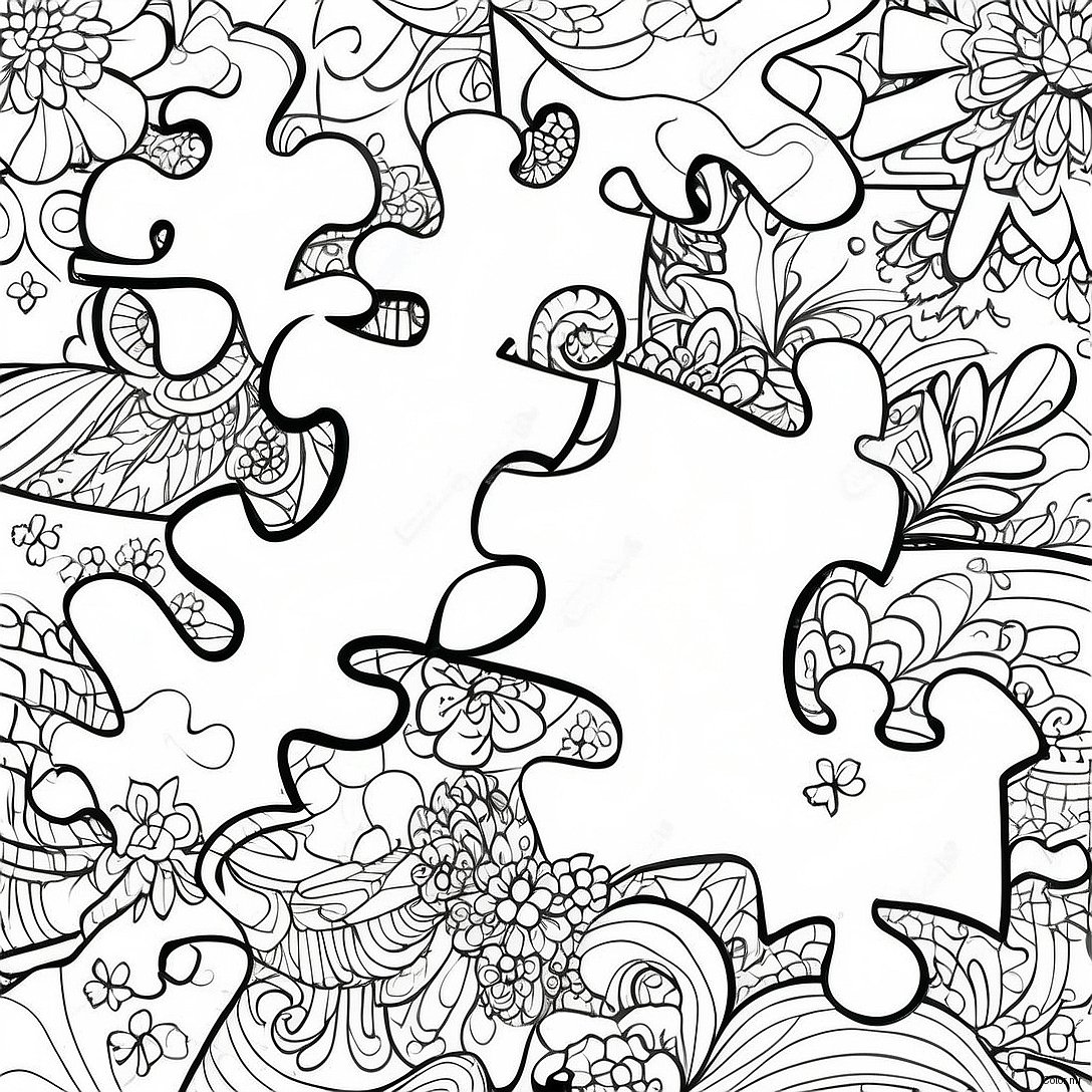 Colorful Puzzle Pieces Autism Awareness Coloring Page 9187 7508
