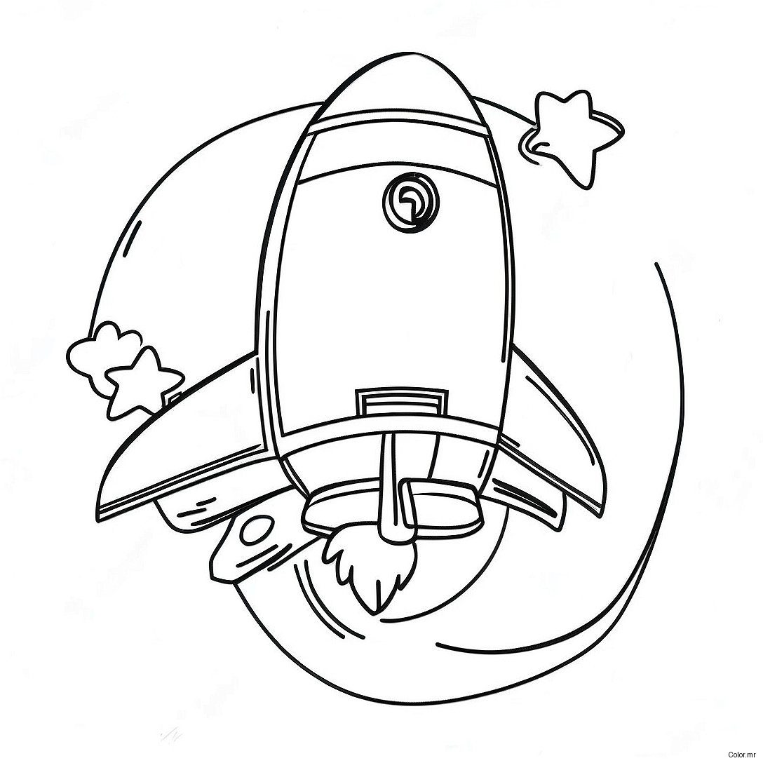Colorful Space Shuttle Orbiting Earth Coloring Page 22314 20600