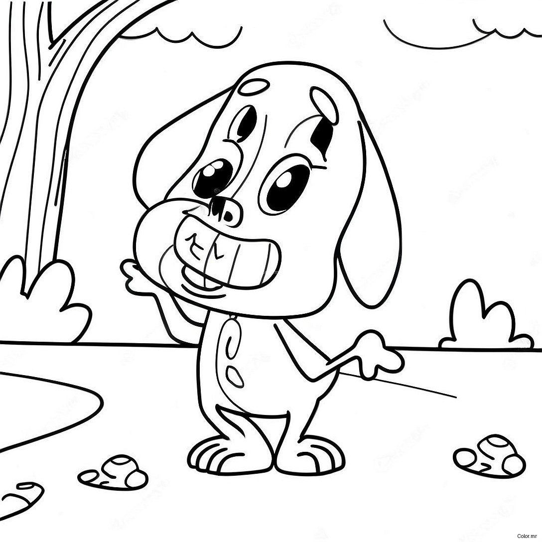 Courage The Cowardly Dog In A Scary Situation Coloring Page 12148 9942