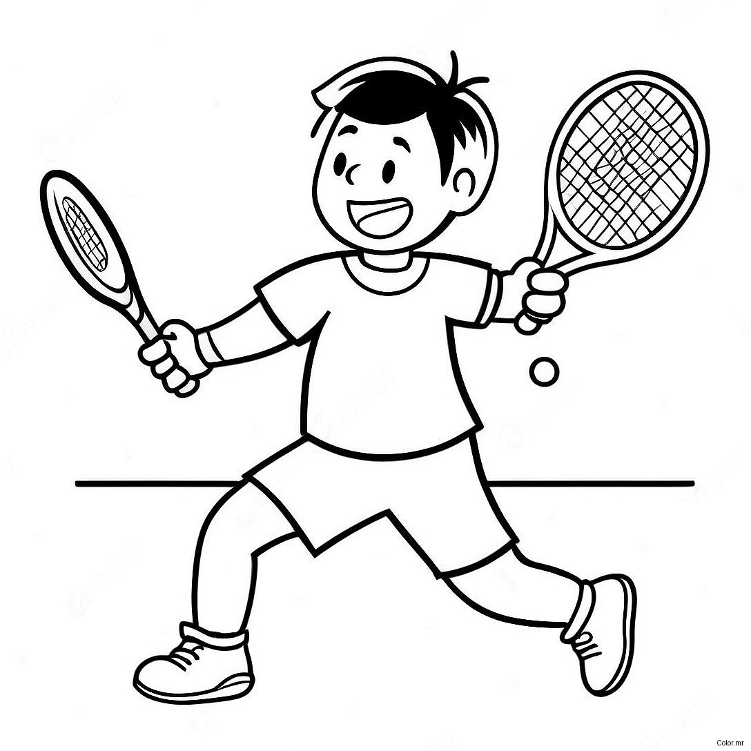 Excited Tennis Player Serving Coloring Page 9547 7790