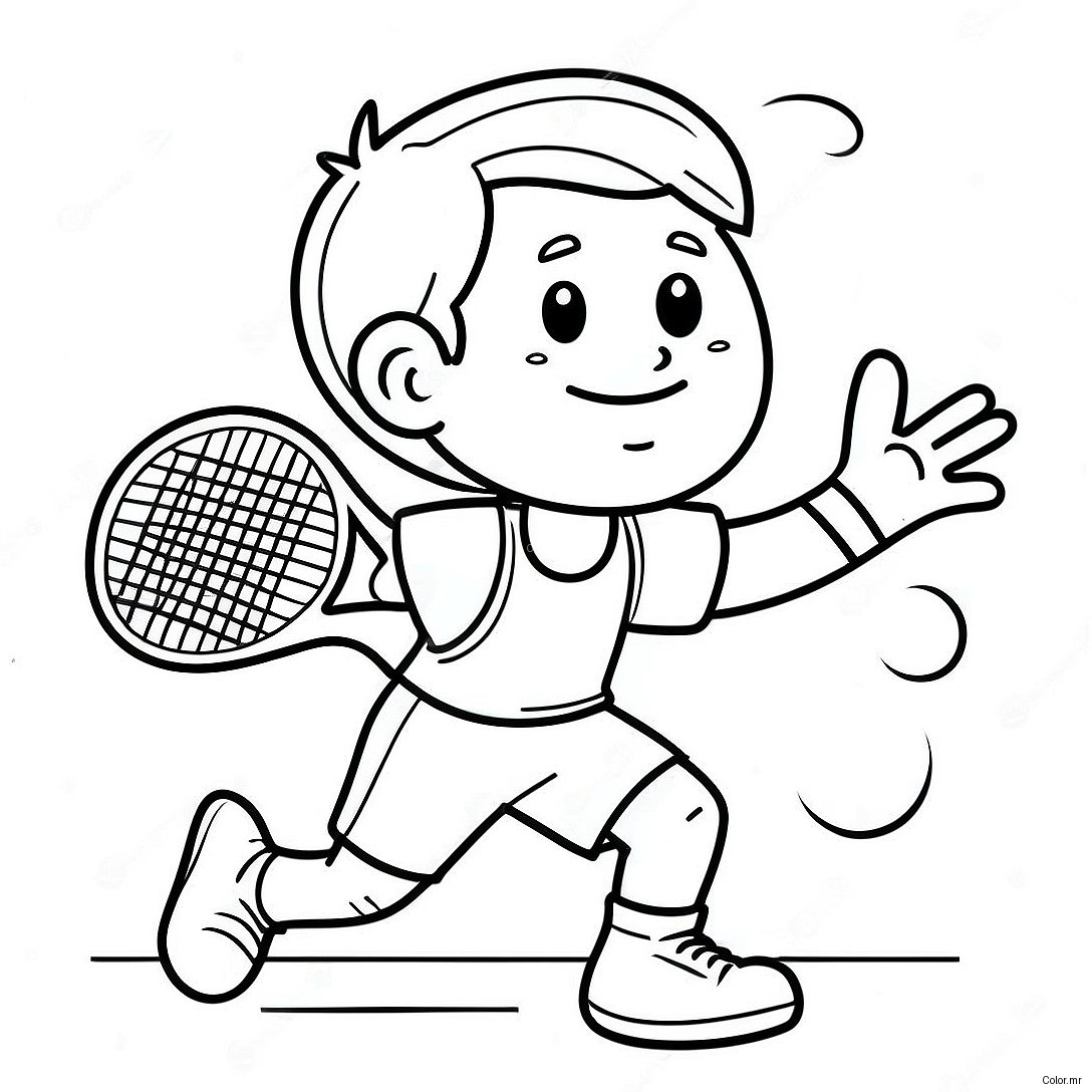 Excited Tennis Player Serving Coloring Page 9547 7792