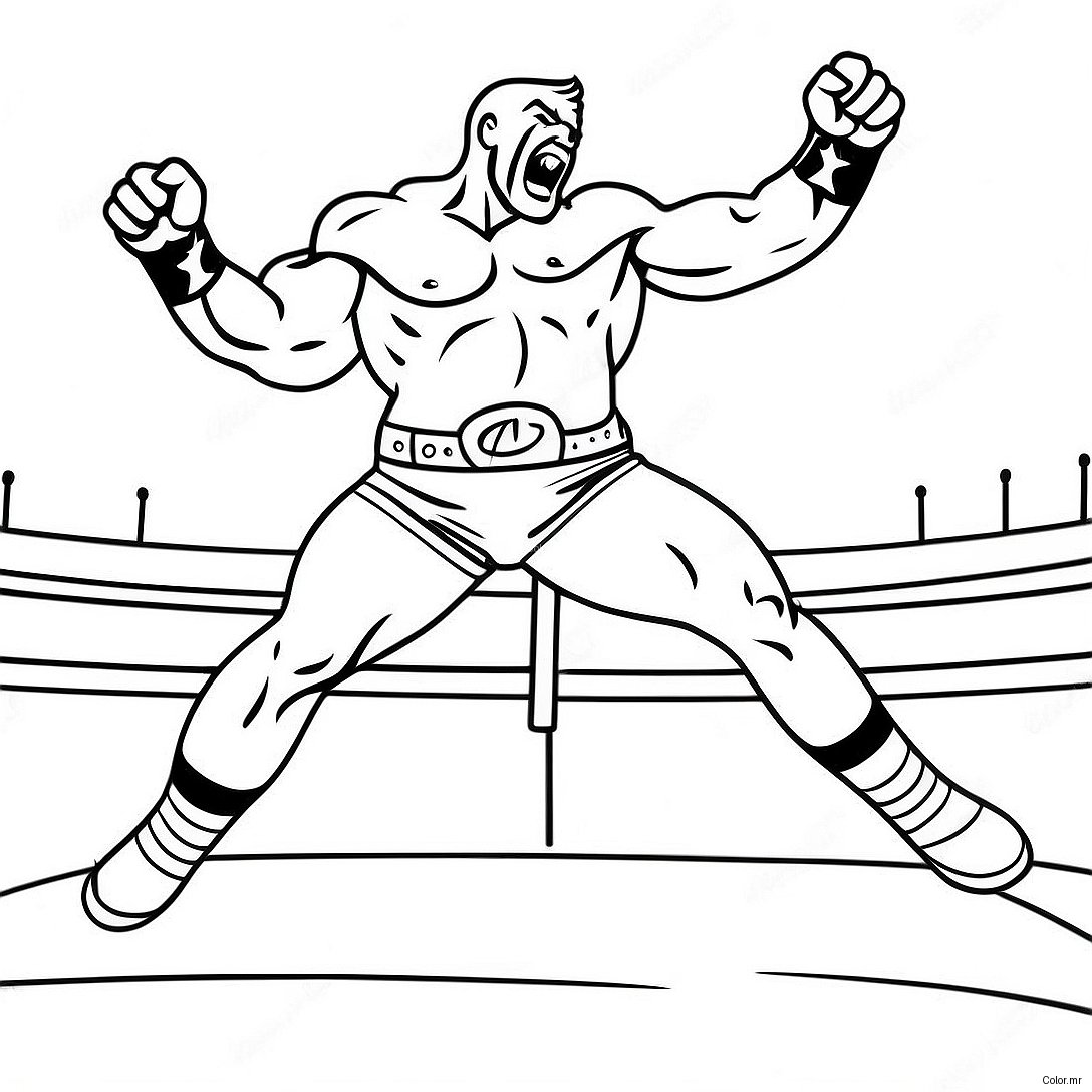 Exciting Wwe Wrestler Jumping On Opponent Coloring Page 62999 52161