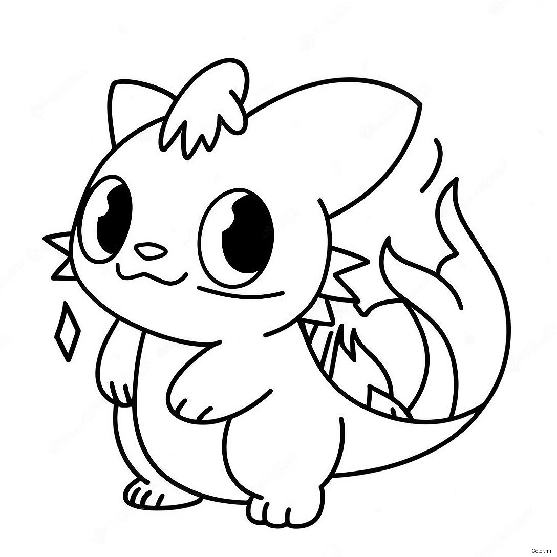 Fire Type Pokemon Coloring Page 39837 33045