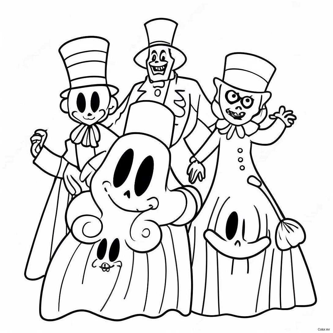 Ghostly Ghouls In The Haunted Mansion Coloring Page 12768 10622