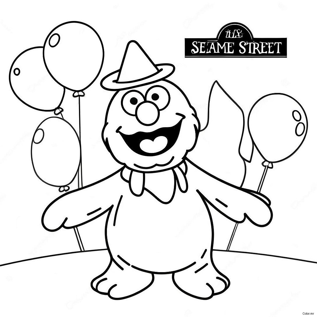 Happy 1st Birthday Sesame Street Coloring Page 70423 58226