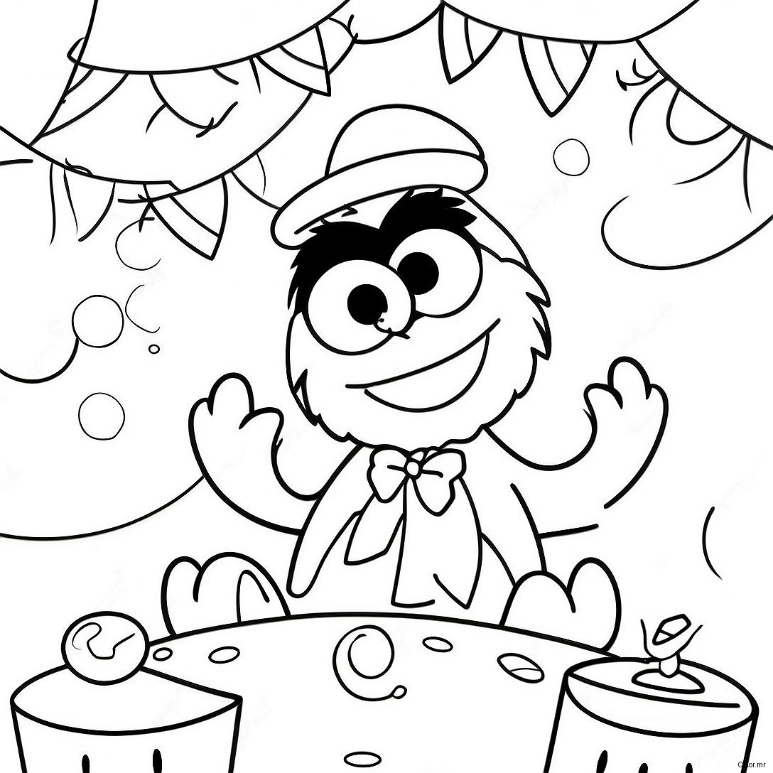 Happy 1st Birthday Sesame Street Coloring Page 70423 58228