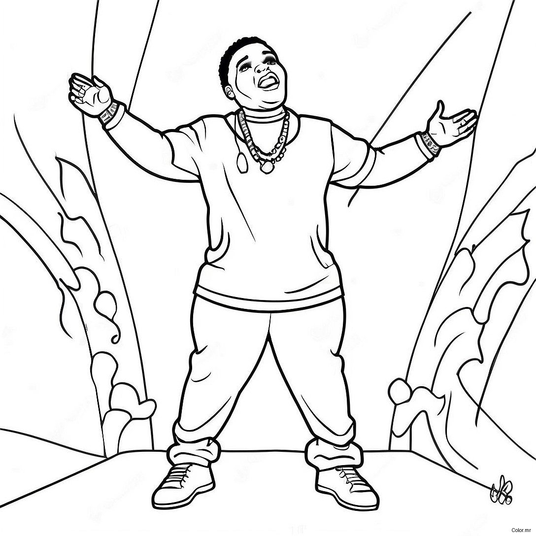 Kevin Gates Performing On Stage Coloring Page 72255 59684