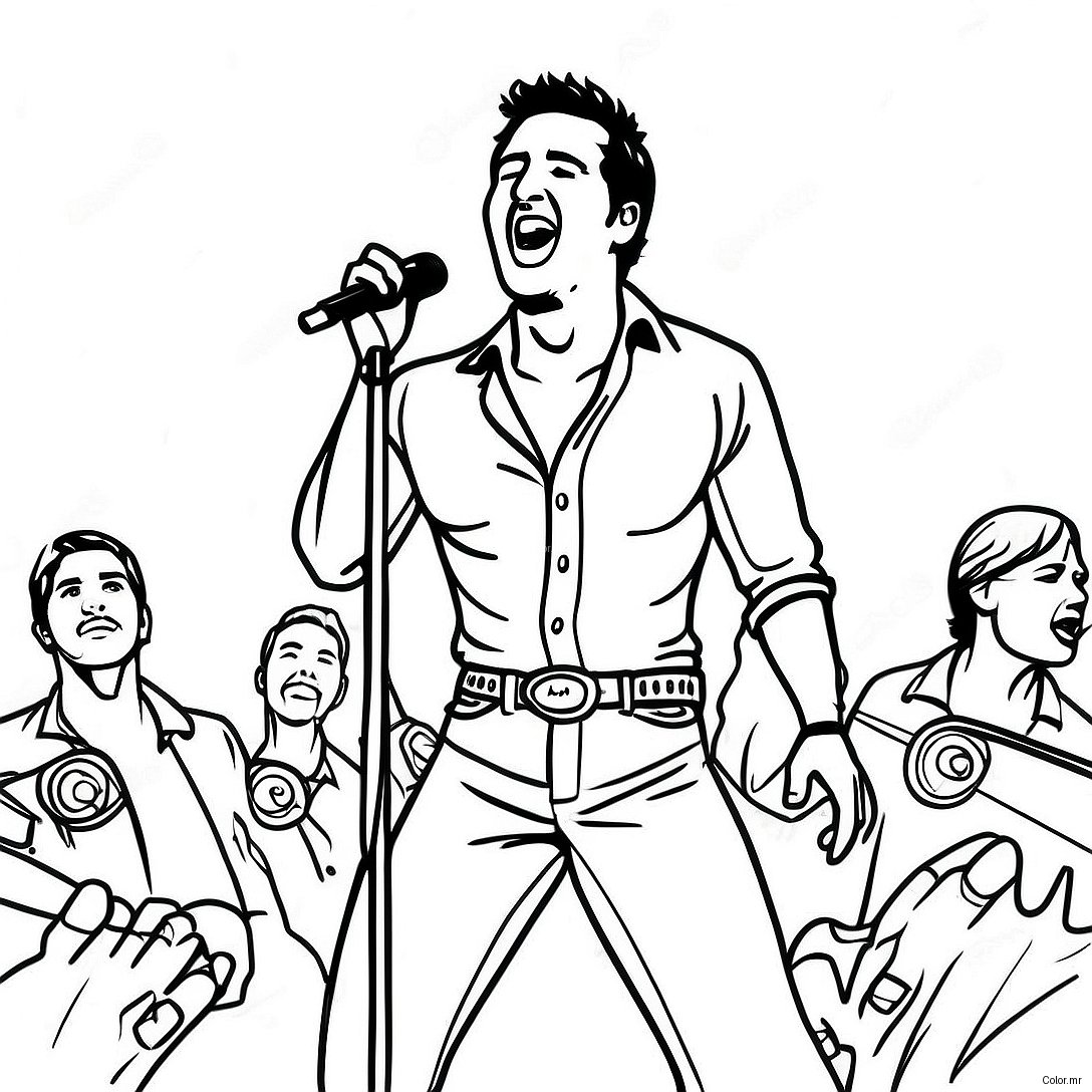 Luke Bryan Performing On Stage Coloring Page 71294 58921