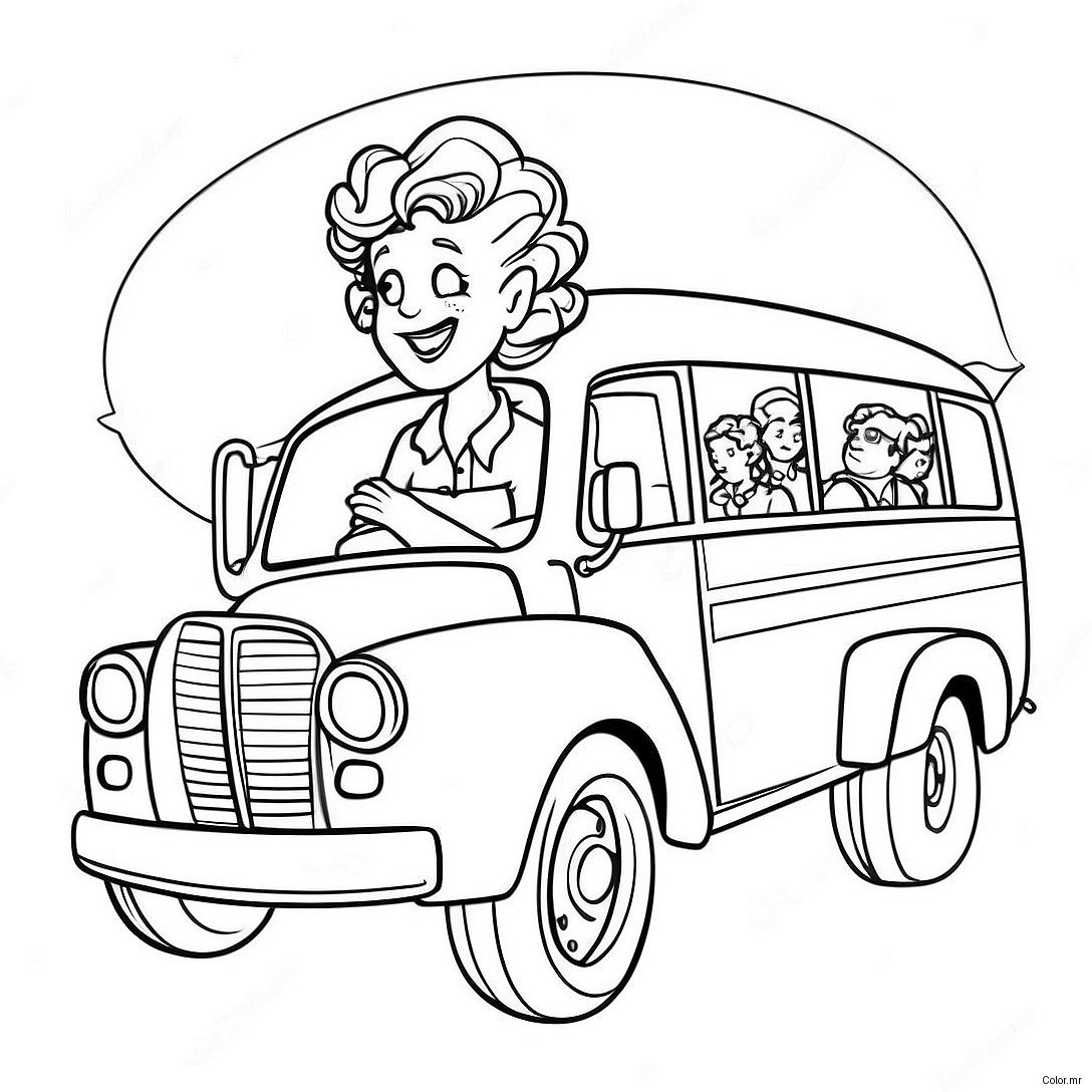 Ms Frizzle Driving The Magic School Bus Coloring Page 4762 3830