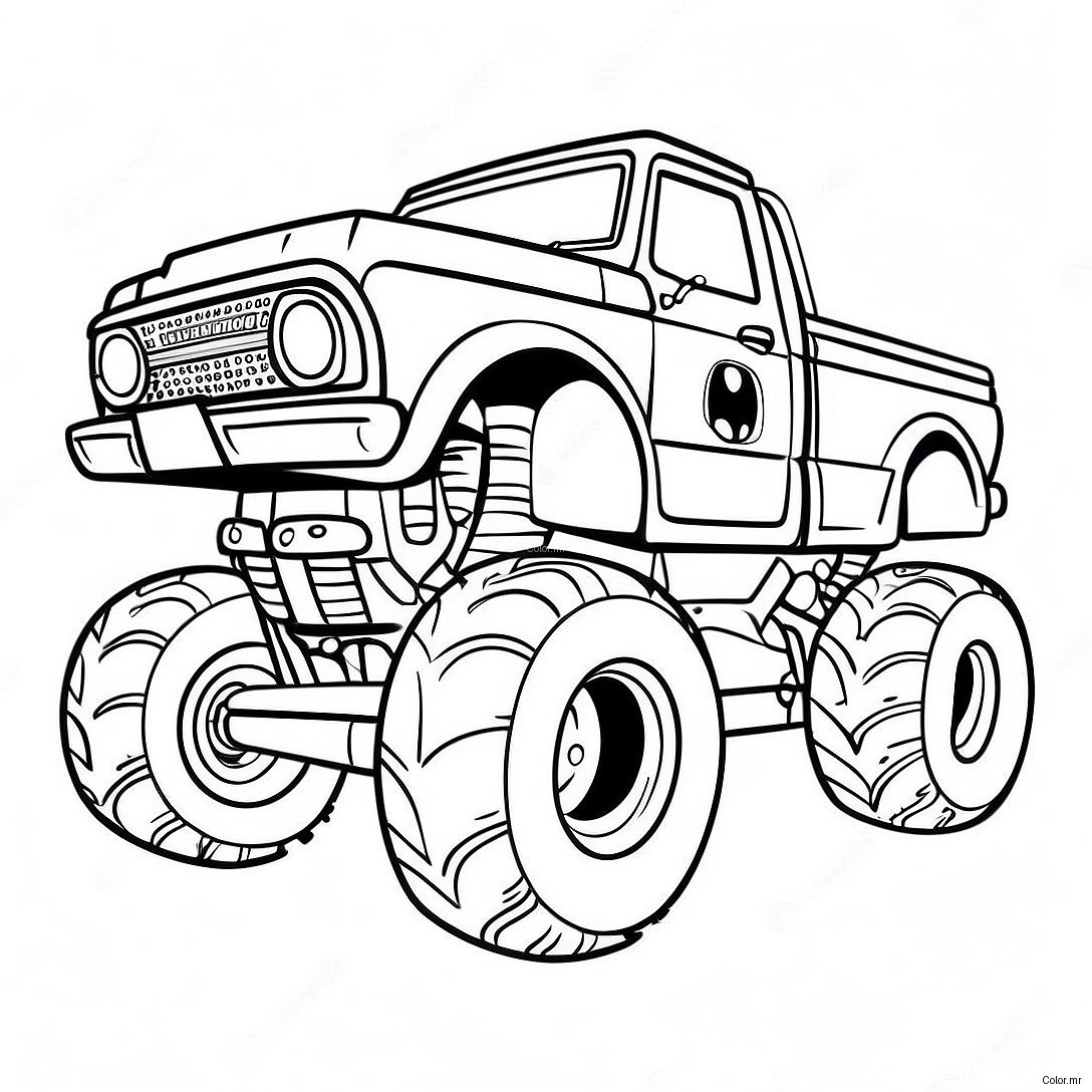 Spiderman Driving A Giant Monster Truck Coloring Page 11628 9525