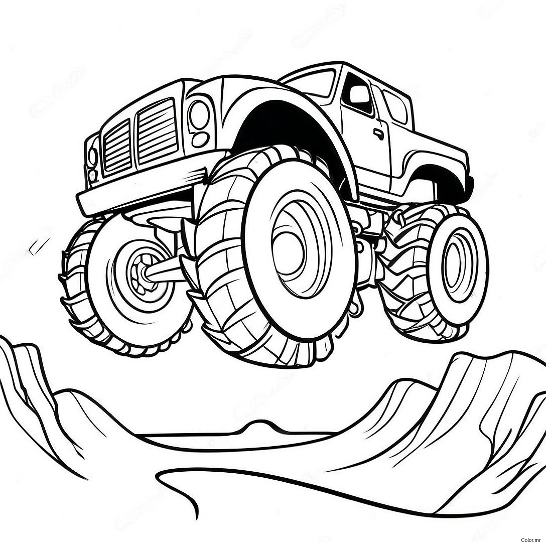 Spiderman Driving A Giant Monster Truck Coloring Page 11628 9526