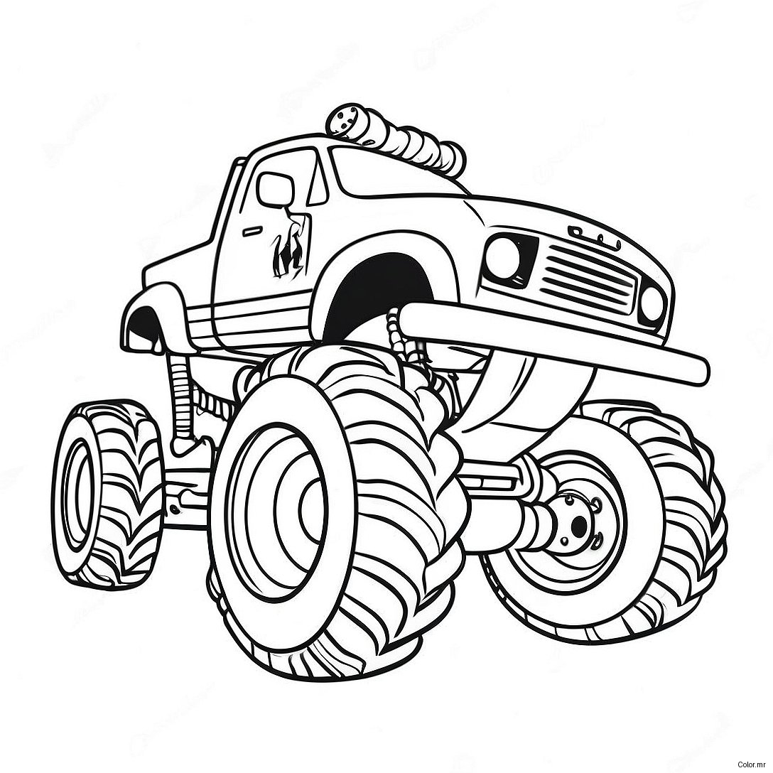 Spiderman Driving A Giant Monster Truck Coloring Page 11628 9527