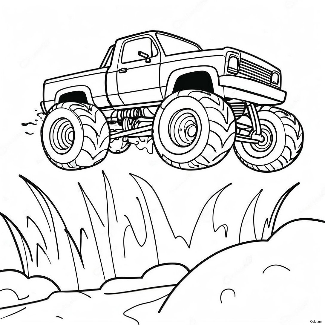 Spiderman Driving A Giant Monster Truck Coloring Page 11628 9528