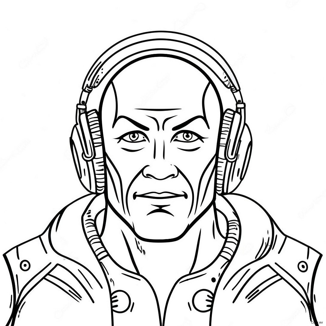 Titan Speakerman With Colorful Headphones Coloring Page 6325 5055