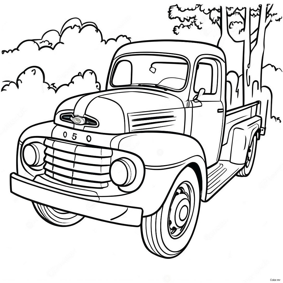 Vintage Ford Truck Coloring Page 5885 4703