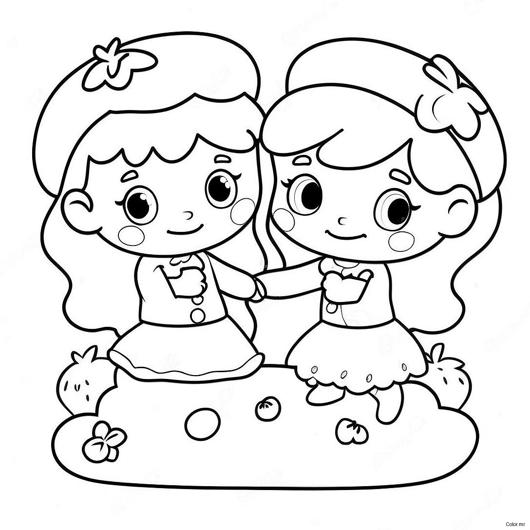 Vintage Strawberry Shortcake Friends Coloring Page 11968 9797