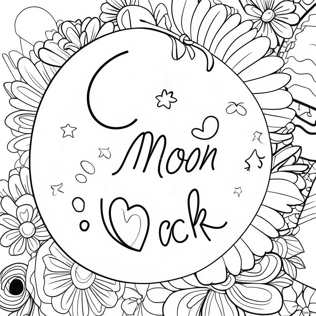 Whimsical I Love You To The Moon And Back Coloring Page 23474 21520