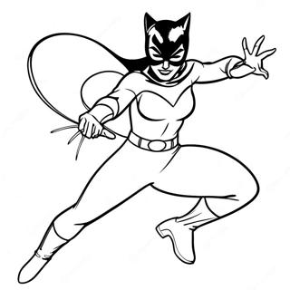 Dynamisk Catwoman I Aksjon Fargeleggingsark 10678-8760