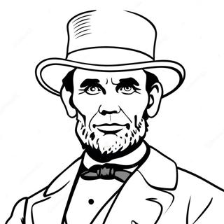 Abraham Lincoln Med Hoy Hatt Fargeleggingsark 10758-8821