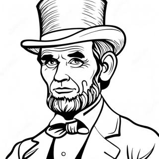 Abraham Lincoln Med Hoy Hatt Fargeleggingsark 10758-8822