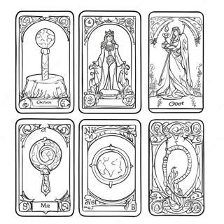 Mystiske Tarotkort Fargeleggingsark 10788-8845