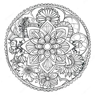 Avslapningsblomst Mandala Fargeleggingsark 11797-9675