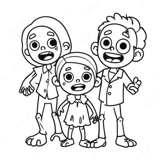 Sot Zombie Familie Fargeleggingsark 12048-9864