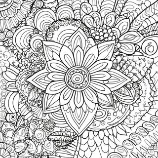 Detaljert Graskala Blomster Mandala Fargeleggingsark 12537-10426