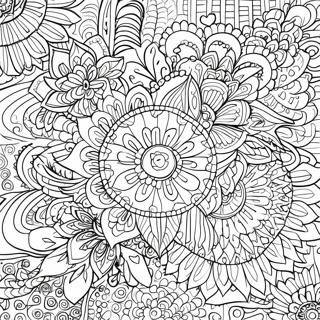 Detaljert Graskala Blomster Mandala Fargeleggingsark 12537-10428