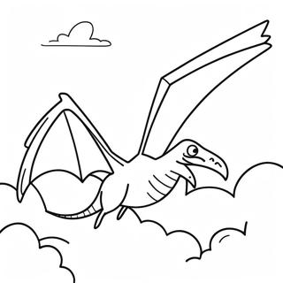 Flygende Pterodactyl I Himmelen Fargeleggingsark 12678-10551