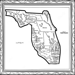 Florida Stat Kart Fargeleggingsark 12857-10687