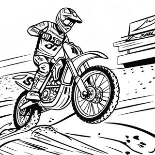 Supercross Terrengsykkel Racing Scene Fargeleggingsark 13417-11134