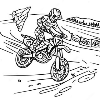 Supercross Terrengsykkel Racing Scene Fargeleggingsark 13417-11136