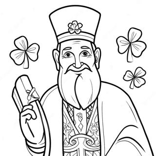 Saint Patrick Med Klover Fargeleggingsark 13679-11338