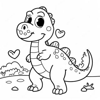 Dinosaur Valentine Fargeleggingsark 14219-11766