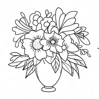 Vakkert Blomsterarrangement For Morsdag Fargeleggingsark 16873-14209