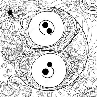 Intrikat Yin Yang Design Fargeleggingsark 17565-14745