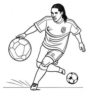 Ronaldinho Dribler En Fotball Fargeleggingsark 19769-18468