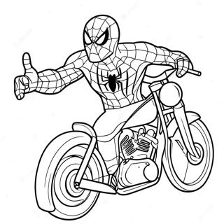 Spiderman Motorsykkel Fargeleggingsark