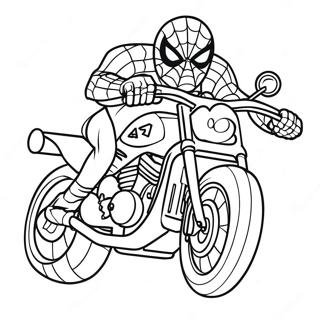 Spiderman Motorsykkel Fargeleggingsark 19978-18631