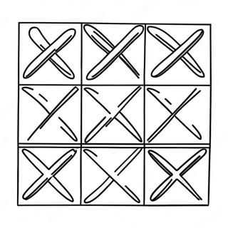 Fargerik Tic Tac Toe Rutenett Fargeleggingsark 20312-18873