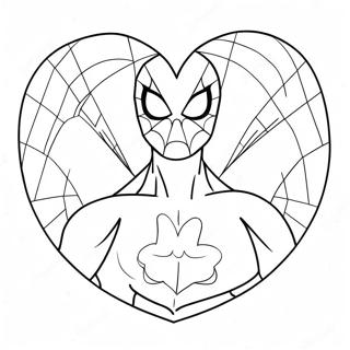 Spiderman Valentine Hjerte Fargeleggingsark 20361-18911