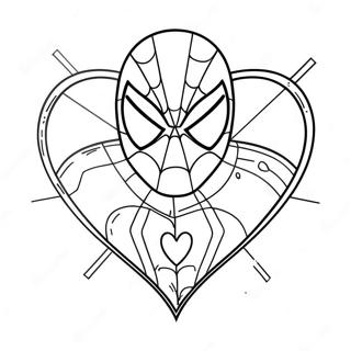 Spiderman Valentine Hjerte Fargeleggingsark 20361-18912