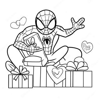 Spiderman Med Valentine Gaver Fargeleggingsark 20362-18913