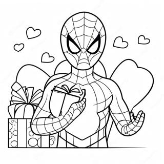 Spiderman Med Valentine Gaver Fargeleggingsark 20362-18914