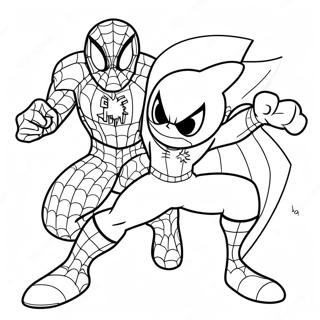 Spiderman Og Sonic Samarbeid Fargeleggingsark 20422-18962