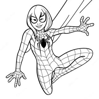 Gwen Stacy I Spider Man Kostyme Fargeleggingsark 21023-19434