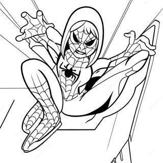 Gwen Stacy I Spider Man Kostyme Fargeleggingsark 21023-19435