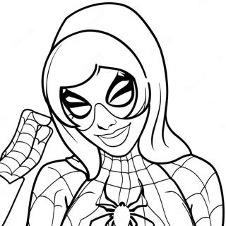 Gwen Stacy I Spider Man Kostyme Fargeleggingsark 21023-19436